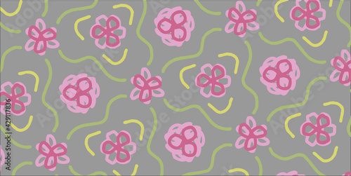 ピンクの花のパターンのベクターのイラスト 