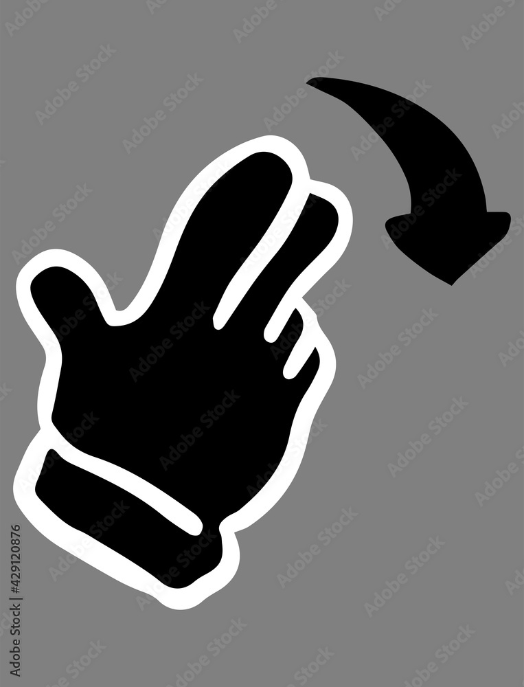 Black Touch gesture set drawn with a pen Black Touch gesture set drawn with a pen