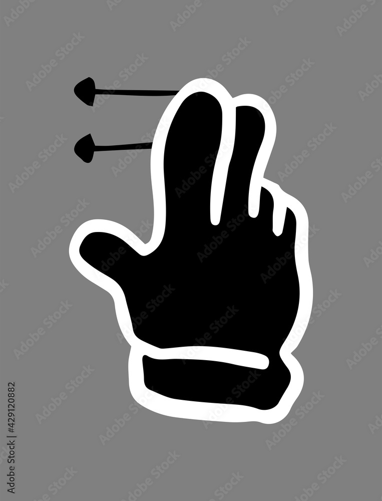 Obraz premium Black Touch gesture set drawn with a pen