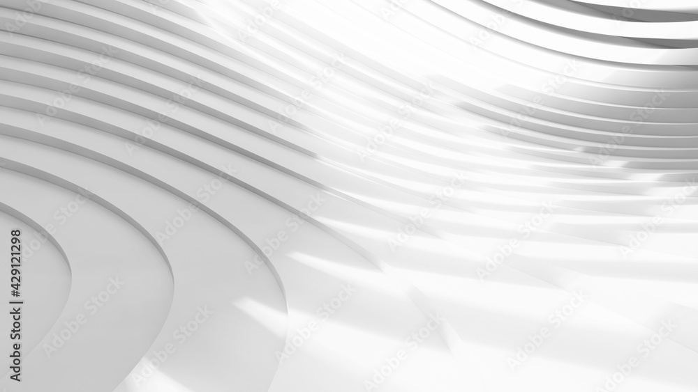 Obraz premium Abstract Curved Shapes. White Circular Background.