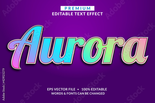 Aurora Colorful Premium Editable Text Effect Font style