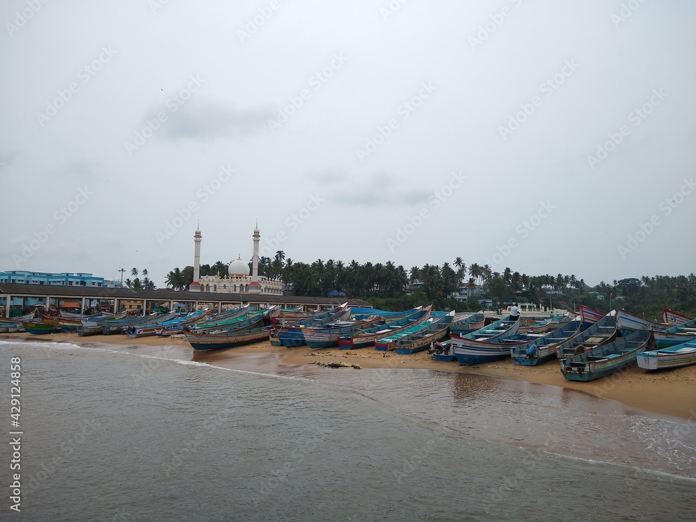 boats in the harbor, Vizhinjam Thiruvananthapuram Kerala