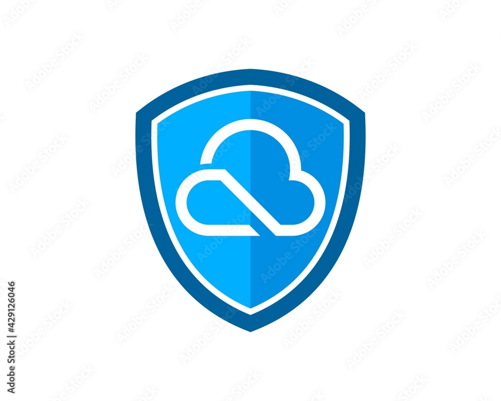 Simple shield with infinity cloud inside Simple shield with infinity cloud inside