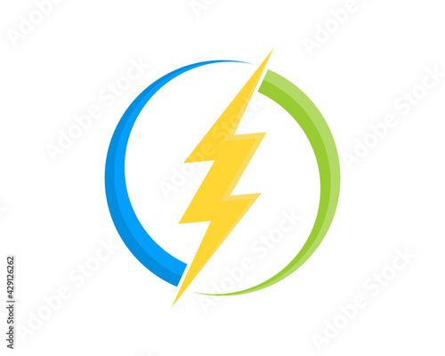 Electricity symbol in the circular swoosh logo Free Download Electricity symbol in the circular swoosh logo - GFXLoad