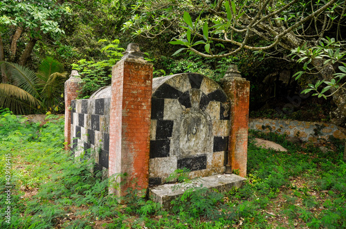 Monumental tomb of the wealthy Hossein family, built in the forest in La Digue Island photo