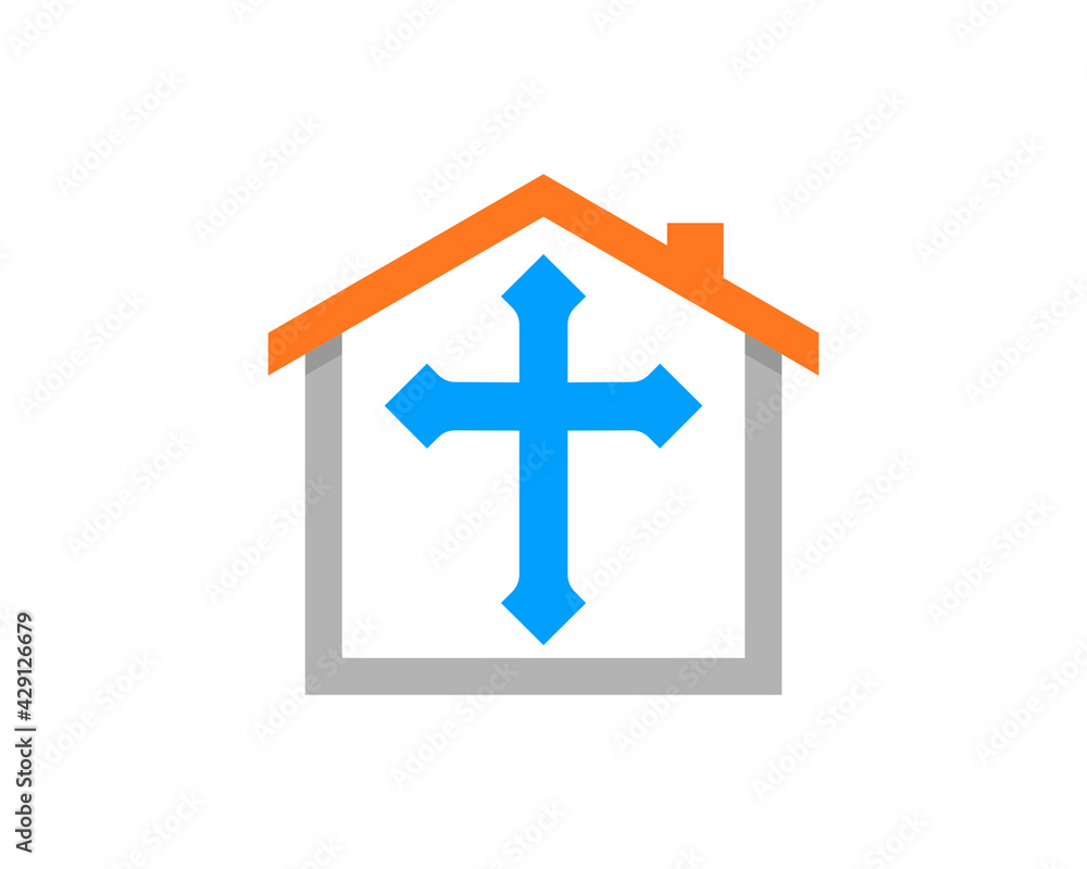 Obraz premium House with christian cross inside