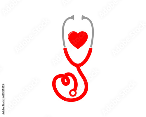 Stethoscope with love in the middle