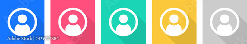 Set of user profile icon or account vector colorful collection.