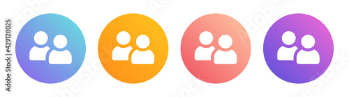 Set of round user contacts icon.