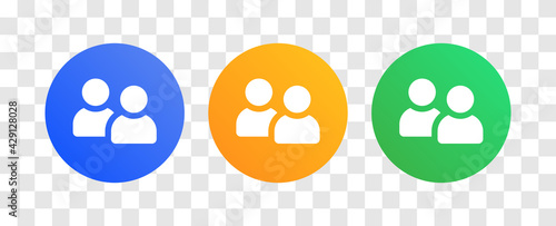 Friends, two users partner sign icon.