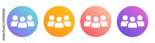 Group of people. Multiplayer symbol vector icon.