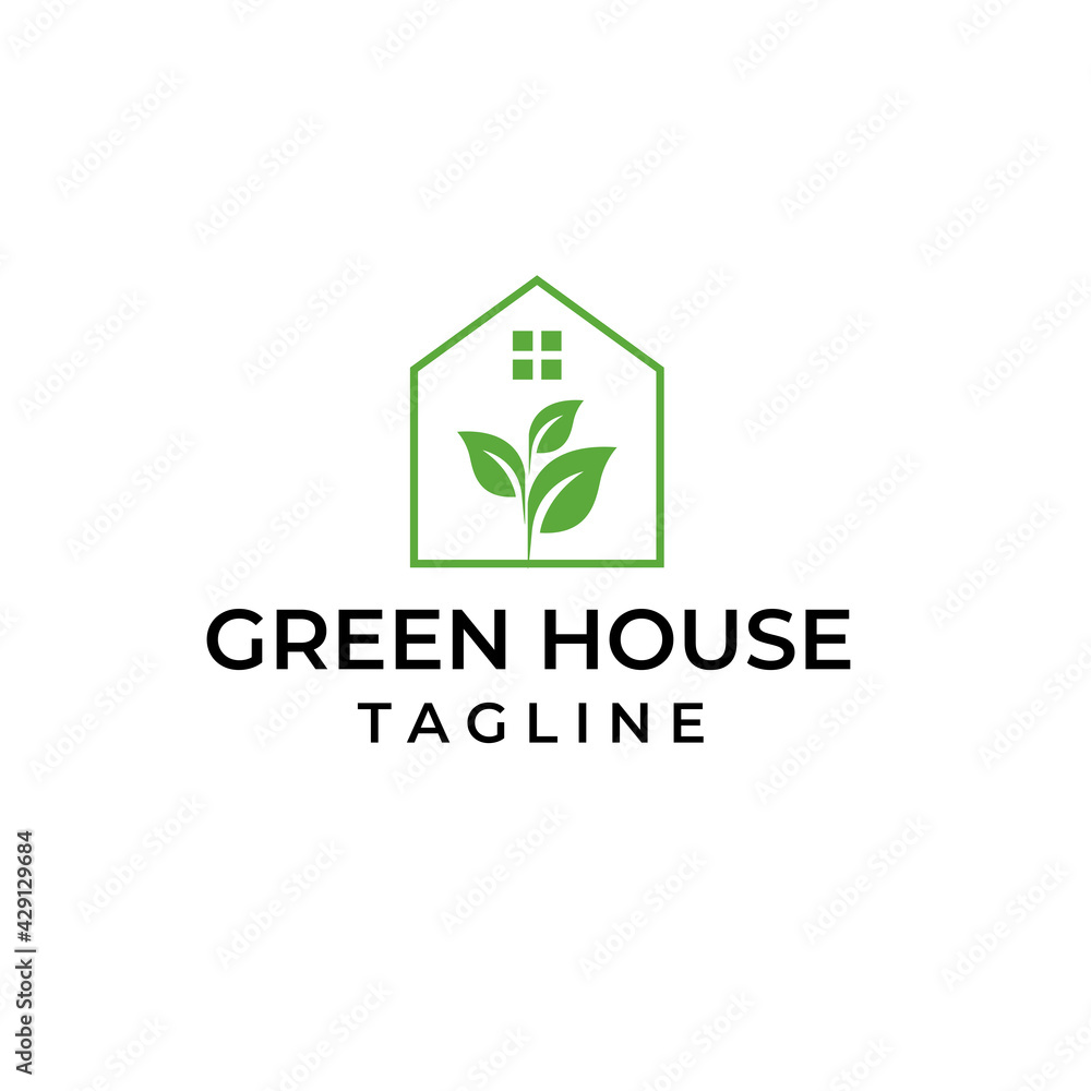 natural green home logo vector