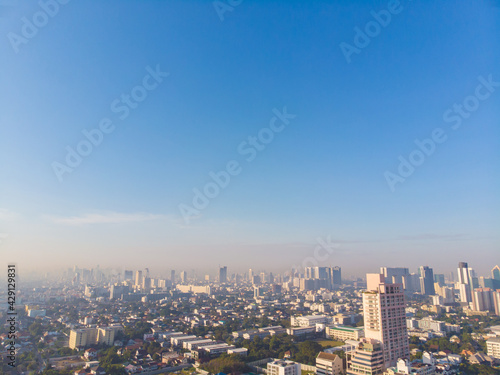 Bangkok city building metropilitan morning sunrise