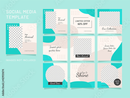 Template Puzzle Social Media Feed Vector