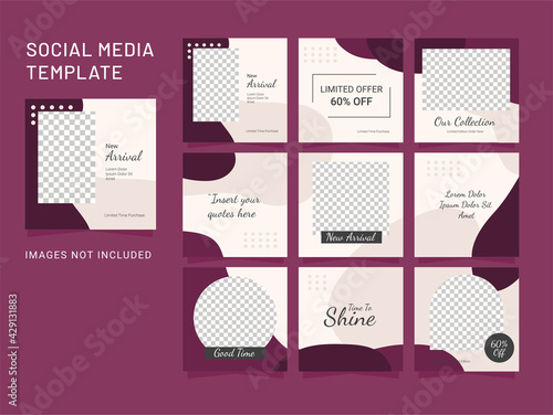 Template Feed Social Media Puzzle Vector