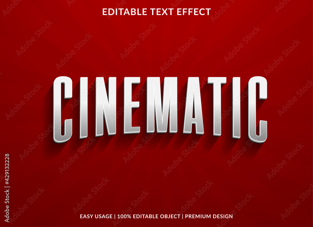 cinematic text effect template design with 3d style use for business brand and logo