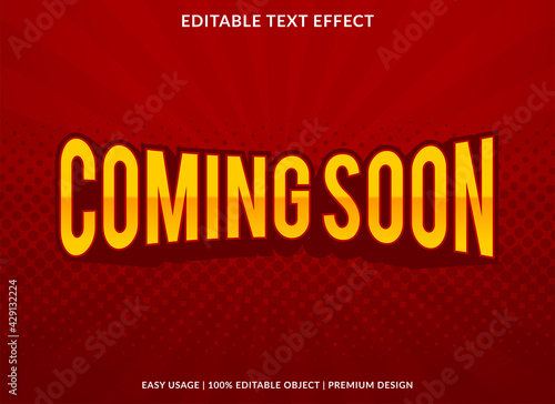 coming soon text effect template design with abstract style use for business brand and logo