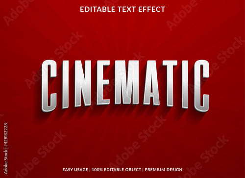 cinematic text effect template design with 3d style use for business brand and logo photo