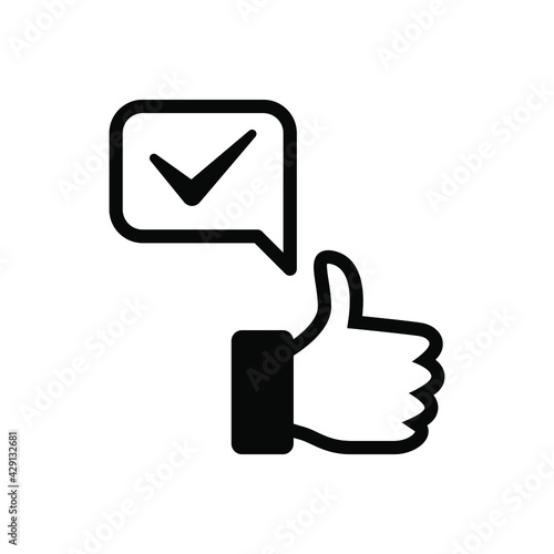 Positive feedback icon vector graphic illustration