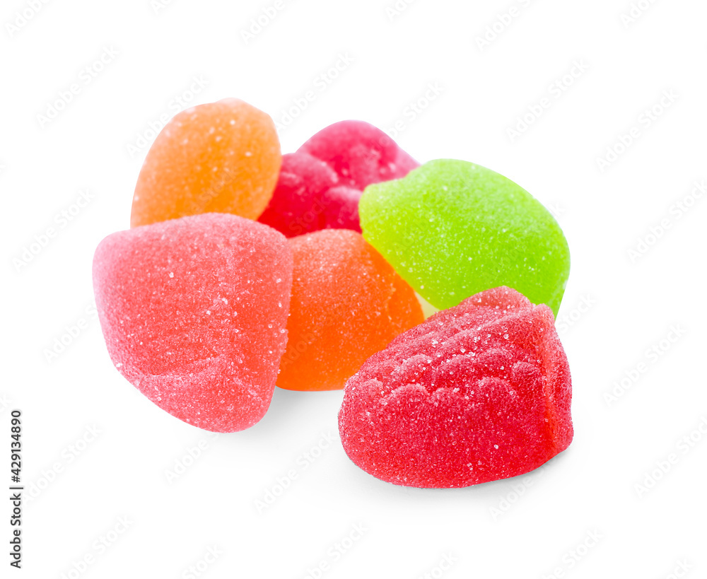 Jelly candies on white background Jelly candies on white background