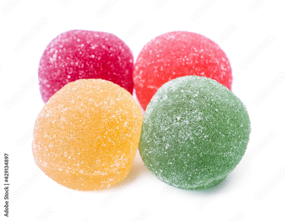 Tasty jelly candies on white background Tasty jelly candies on white background