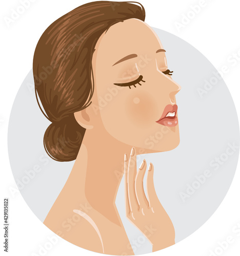 Beautiful face women with brown eyes and glowing skin