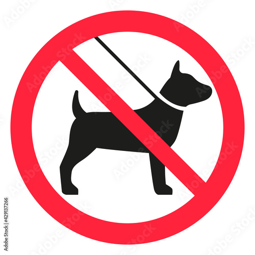 No Dogs Sign. Isolated vector Banner.