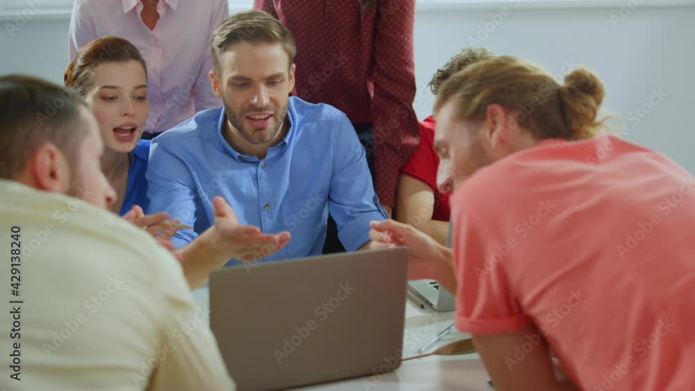 Young leader working with colleagues meeting room. Business team brainstorming. Young leader working with colleagues meeting room. Business team brainstorming.