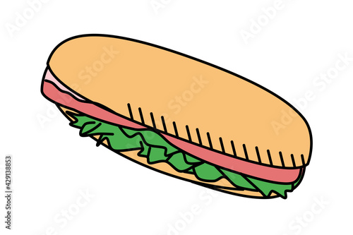 Bacon sandwich simple cute icon