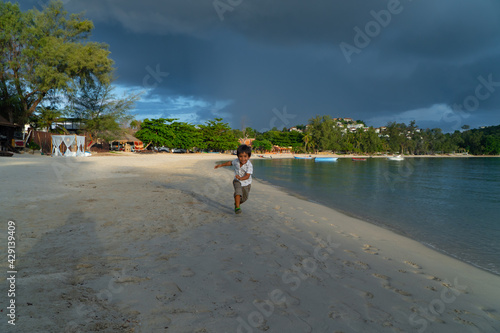 walking on the beach