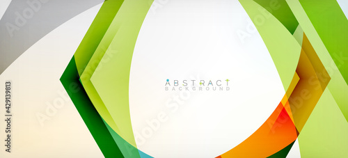 Vector color hexagons geometric abstract background