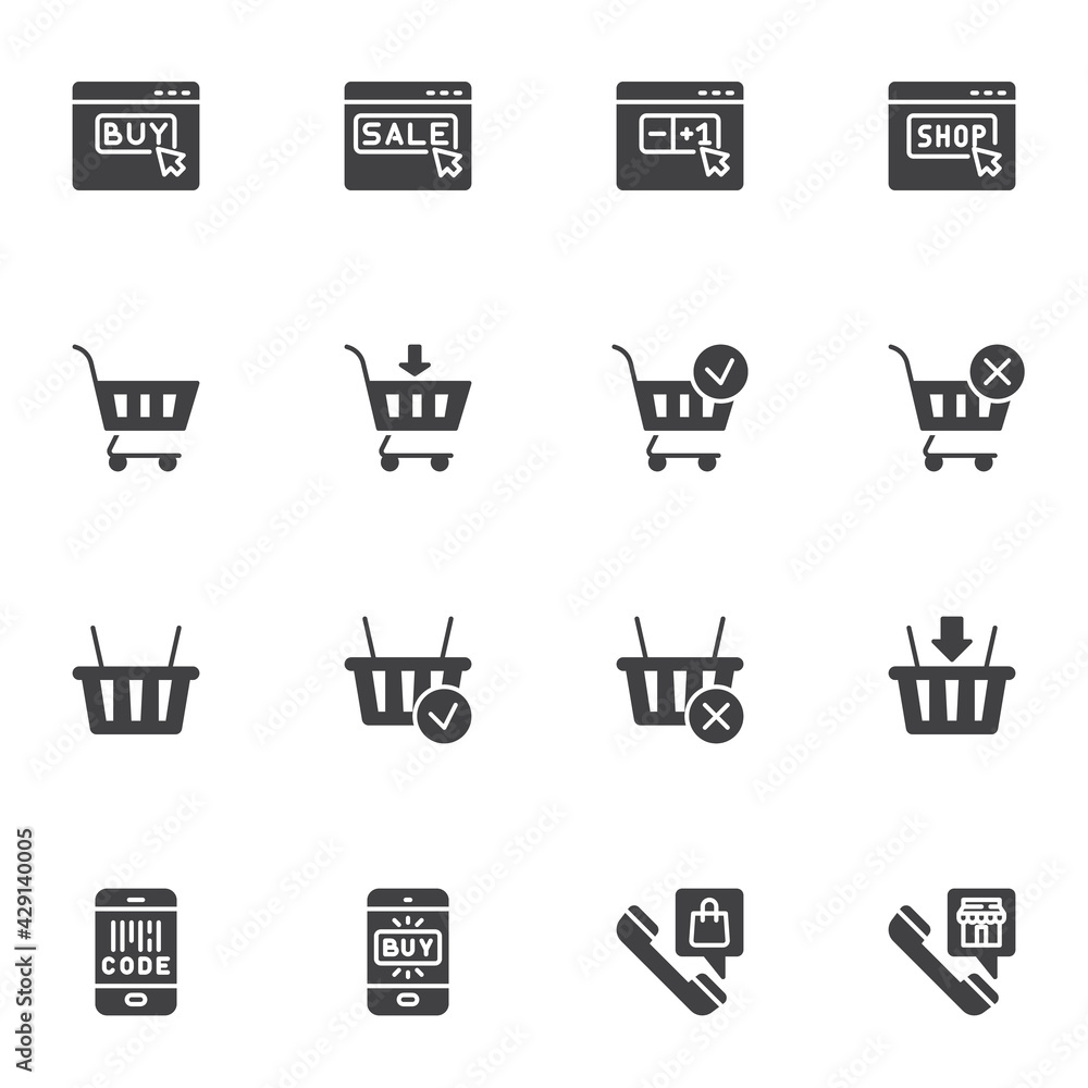 Online shopping vector icons set Online shopping vector icons set