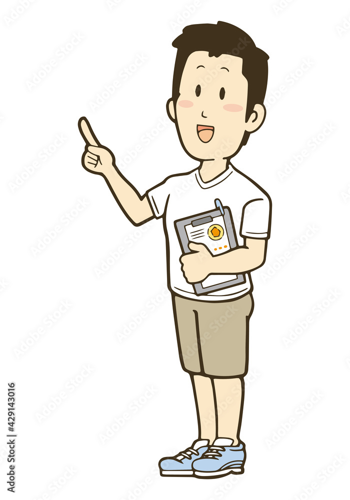 指をさして案内しているtシャツ 短パン姿の男性のイラスト Stock Vector Adobe Stock 指をさして案内しているtシャツ 短パン姿の男性のイラスト Stock Vector Adobe Stock
