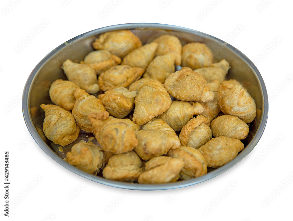 Die cut of KaRi Puff (Chicken curry puff),focus selective Die cut of KaRi Puff (Chicken curry puff),focus selective