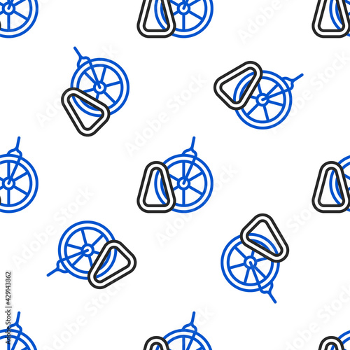 Line Bicycle parking icon isolated seamless pattern on white background. Colorful outline concept. Vector