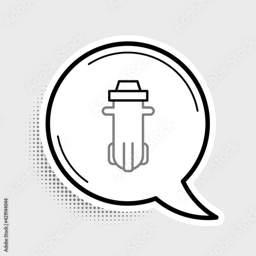 Line Water filter icon isolated on grey background. System for filtration of water. Reverse osmosis system. Colorful outline concept. Vector