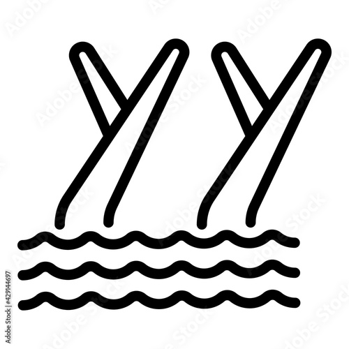 Swimming dancing icon. Outline Swimming dancing vector icon for web design isolated on white background