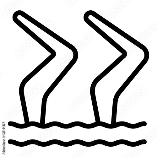 Synchronized swimming group icon. Outline Synchronized swimming group vector icon for web design isolated on white background