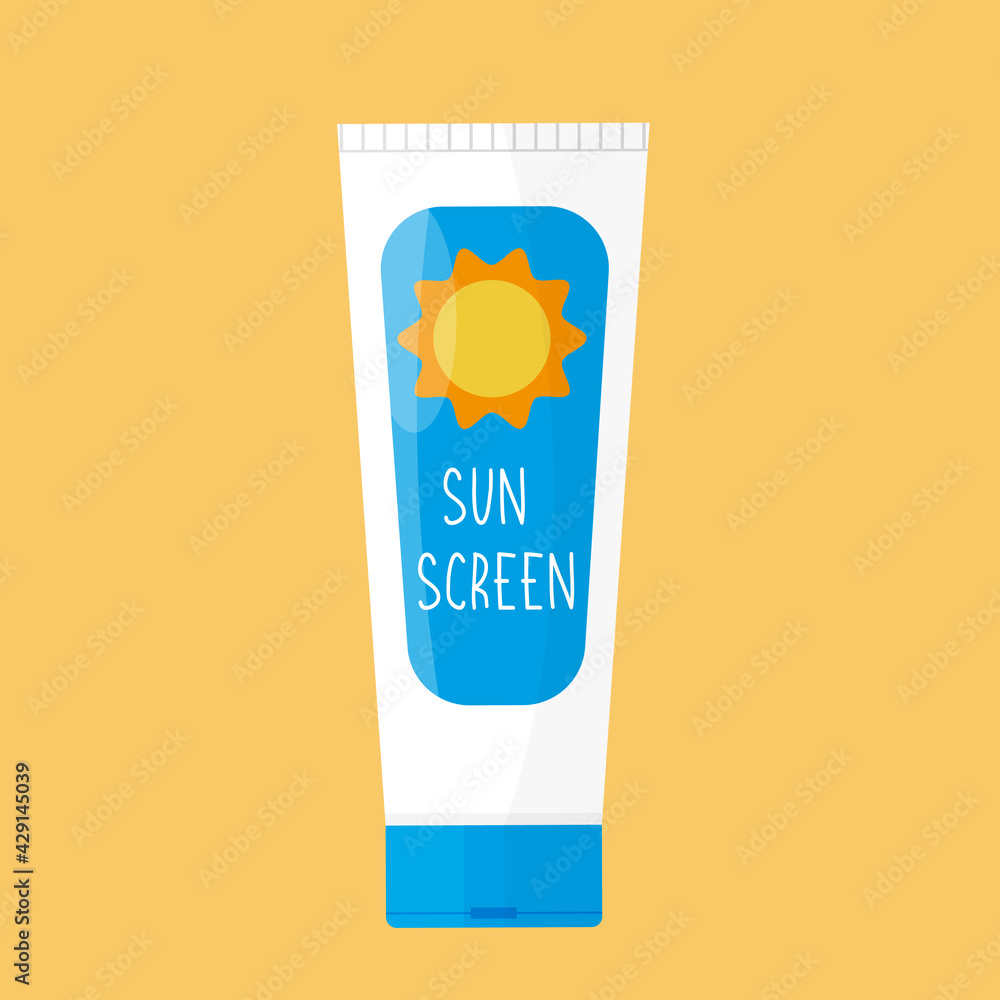 Suncreen vector tube Illustration of sunscreen cream. Sunblock isolated icon. Suncreen vector tube Illustration of sunscreen cream. Sunblock isolated icon.