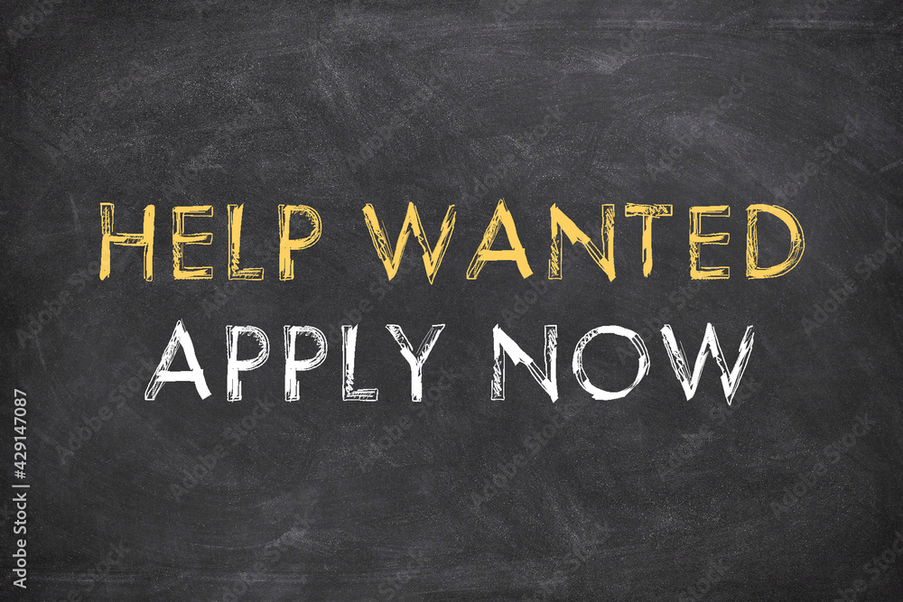 Fototapeta premium Blackboard with the text Help wanted