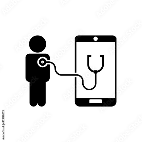 Telemedicine icon. Online medical consultation icon or Doctor online concept.