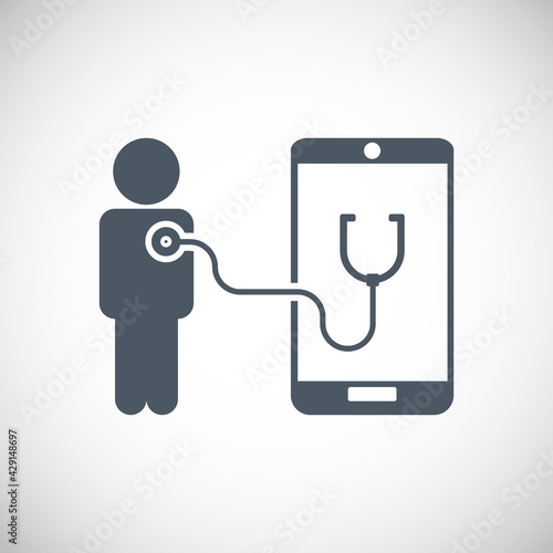 Telemedicine icon. Online medical consultation icon or Doctor online concept.