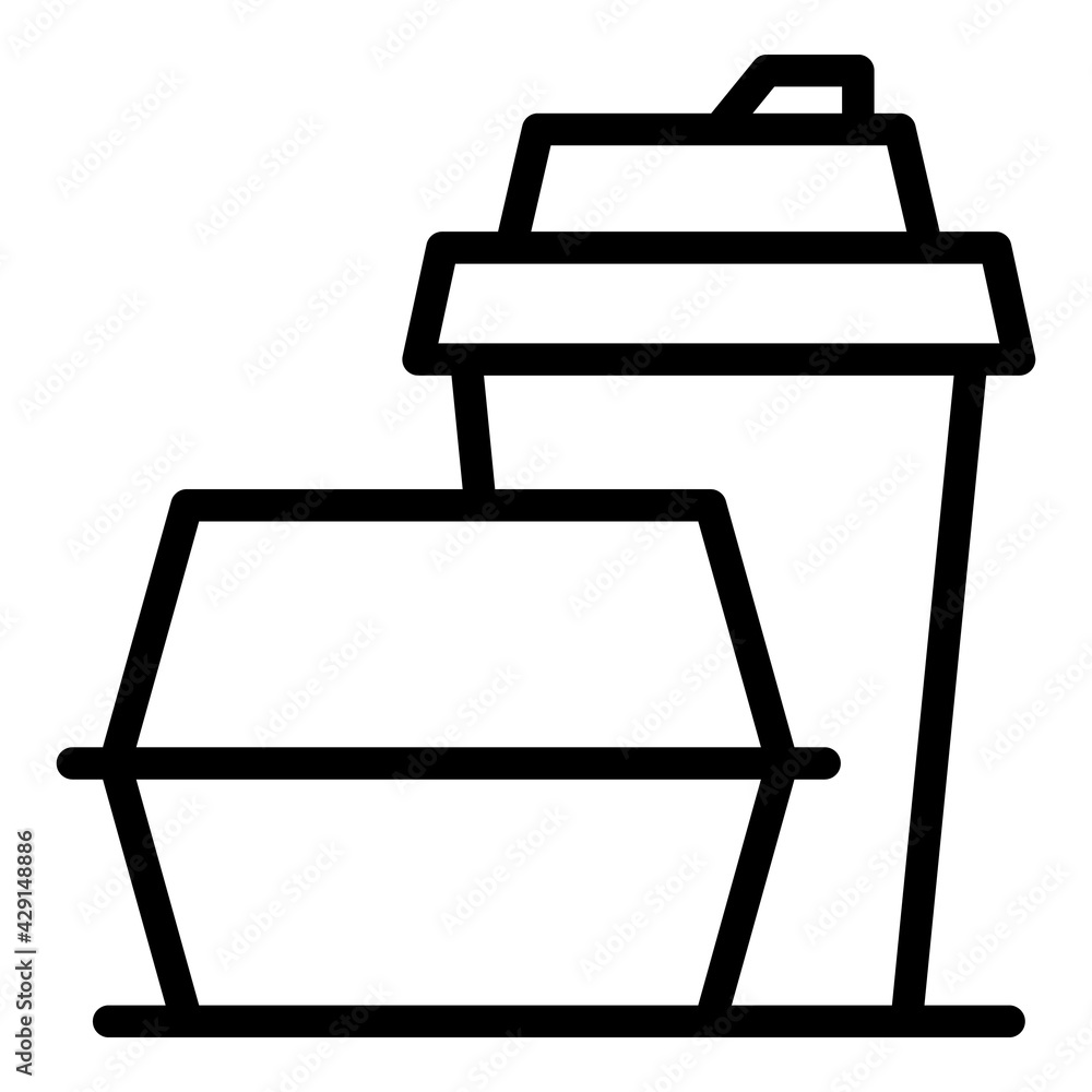 Lunch to go icon. Outline Lunch to go vector icon for web design isolated on white background Lunch to go icon. Outline Lunch to go vector icon for web design isolated on white background