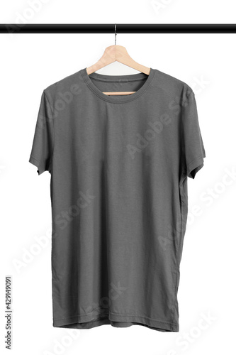 Gray T Shirt Hanged with Hanger