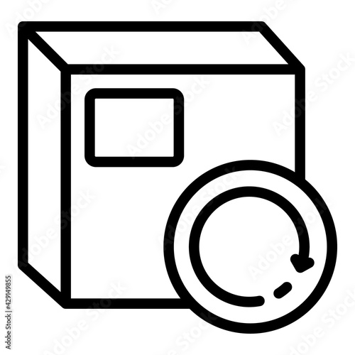 Replace parcel icon. Outline Replace parcel vector icon for web design isolated on white background