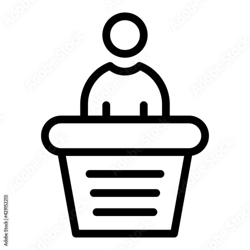 Education speaker icon. Outline Education speaker vector icon for web design isolated on white background