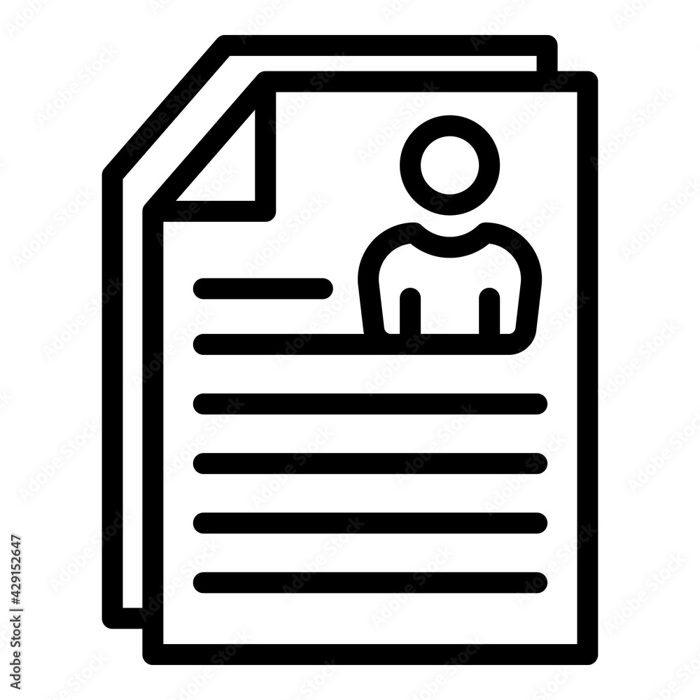 Student data icon. Outline Student data vector icon for web design isolated on white background Student data icon. Outline Student data vector icon for web design isolated on white background