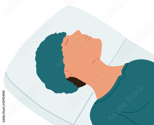 The patient is lying on the operating table. Medical vector illustration.
