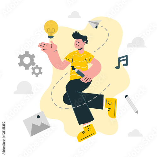 Creativity ideas concept vector illustration 