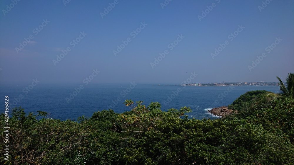 view of the sea from land